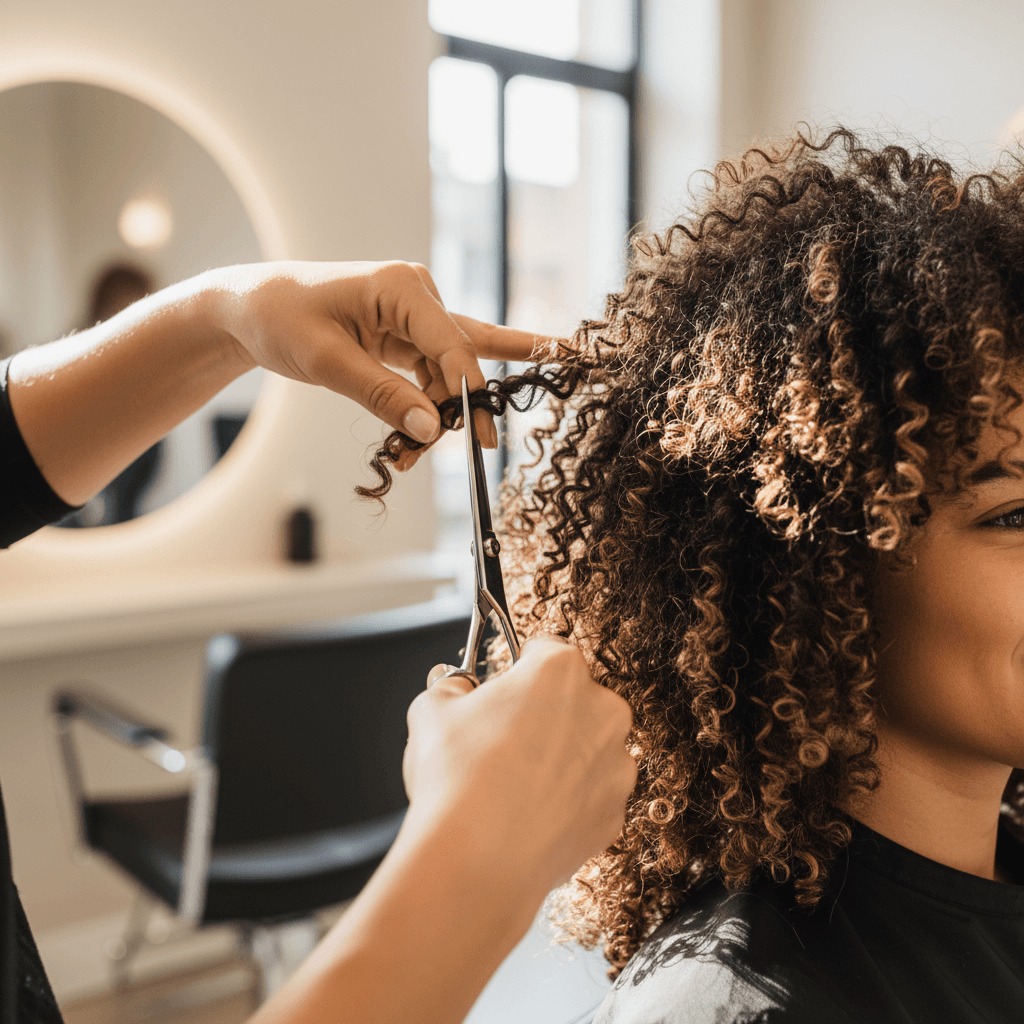 Silk press treatment with smooth, healthy-looking hair
